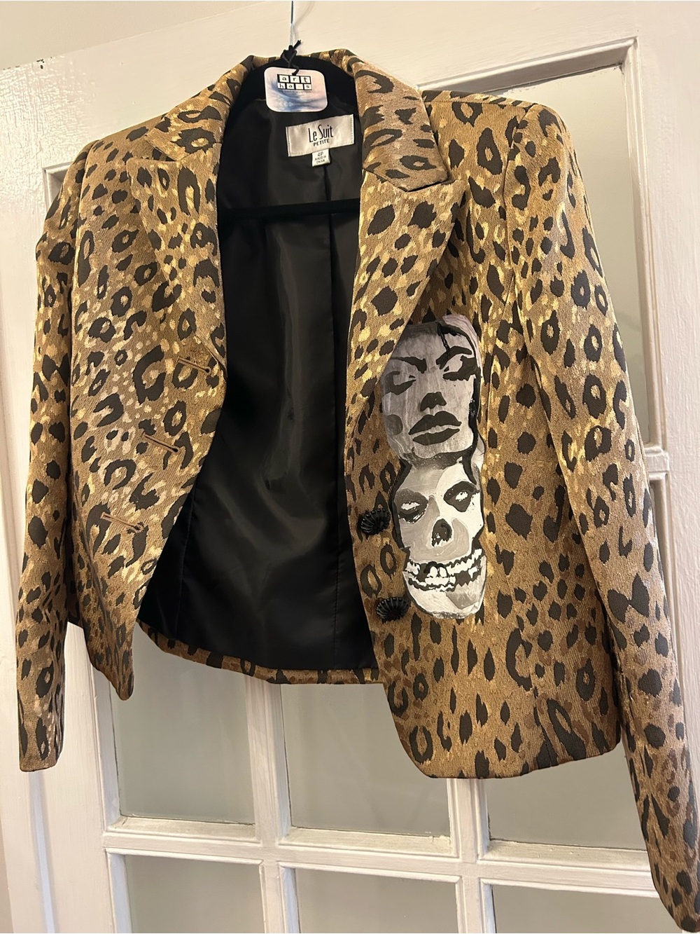 Misfits Art Le Suit Leopard Print Blazer in Brown and Black